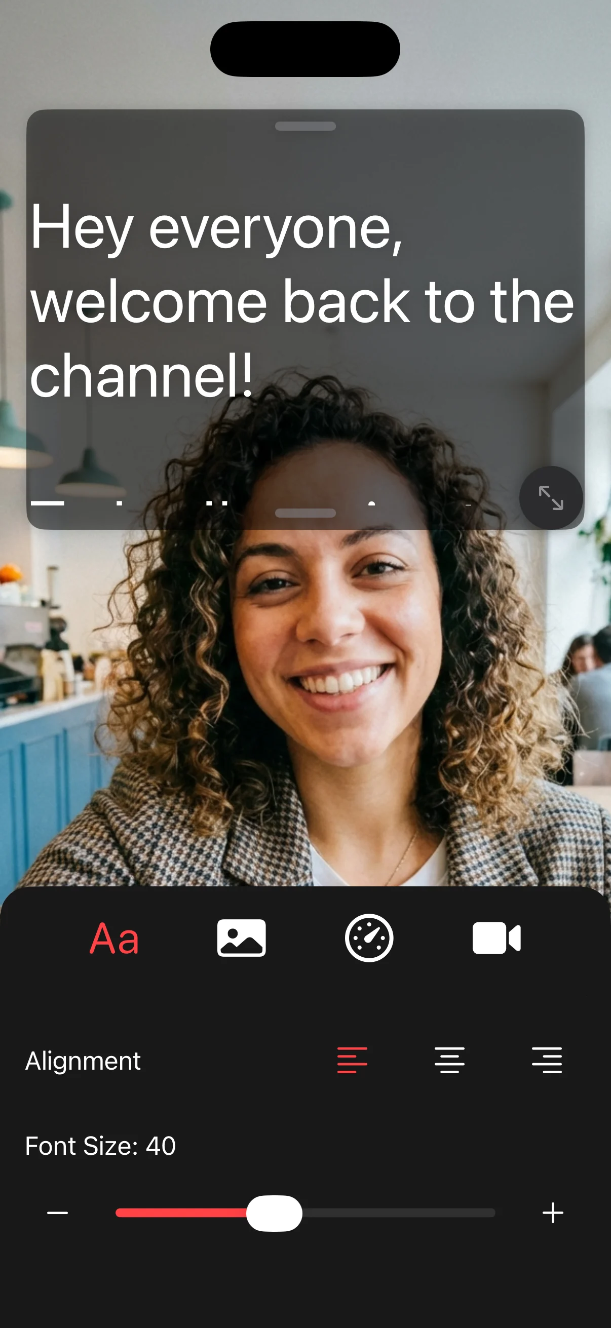 Font and alignment settings